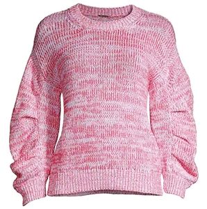 Elie Tahari Peruvian Cotton Pullover , XL, pink & white
